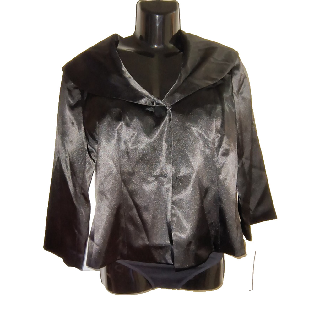 Isabella Women's Black Long Sleeve V-Neck Elegant Top Size 16 W005